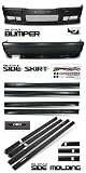 92 93 94 95 96 97-98 BMW E36 323 325 328 2DR COUPE M3 STYLE FRONT/REAR BUMPER/SIDE SKIRT/SIDE MOULDING FULL BODYKIT