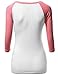 Awesome21 Women's Color Contrast Sleeve Raglan Baseball Tee Top