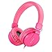 ONTA gorsun Foldable On Ear Audio Adjustable Lightweight Headphone for Kids Cellphones Smartphones iPhone Laptop Computer Mp3/4 Earphones (Pink)