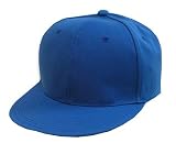 New Blank Baseball Flat Bill Fiited Hat Cap - Royal Blue