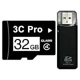 3C Pro 32GB 32G Class 4 C4 microSD microSDHC SDHC Card with SD Adapter and  ....