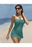 Newport News Stone-trimmed bandeau swimdress