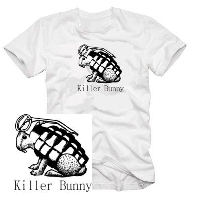 Coole Fun T-Shirts KILLER BUNNY T-SHIRT, weiss, Gr&ouml;sse: L Preisvergleich