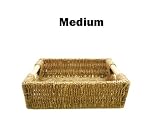 BRAND NEW SEAGRASS STORAGE BASKET WITH WOOD HANDLES MEDIUM