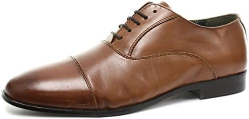 Frank James Shark Tan Mens Lace Up Oxford Shoes, Size 12