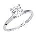 14K White Gold Solitaire CZ Cubic Zirconia High Polish Finish Ladies Wedding Engagement Ring