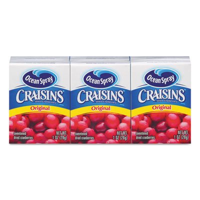 Ocean Spray Craisins, Original Cranberry, 1 oz Box, 6/Pack