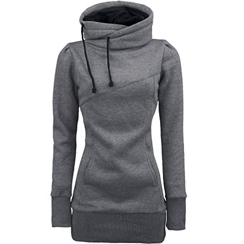 Luca Fashion Women Long Sleeve Blouse (L, Gray)