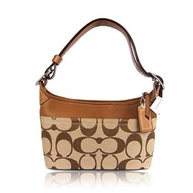 COACH Signature East West Duffle Shoulder Bag Handbag in Khaki F13359