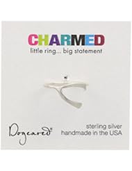 Dogeared Charmed Sterling Silver Large Wishbone Ring