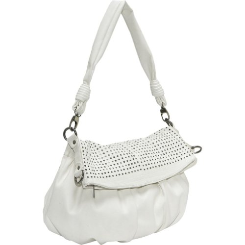 Hurley Hammered Flap Over Handbag (WHITE)