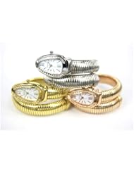 Rose Gold In Color Fashion Snake Shape Bracelet Bangle Women Quartz Wrist Watch