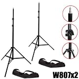Kit Trépied pour Studio DynaSun 2x W807 3mt Support de Fond Pied Photo Video Tres Robuste avec Sac