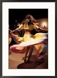 Twirling Sega Dancers, Seychelles Subject Framed Photographic Poster Print by Nik Wheeler, 21x29