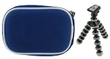 Cheap rooCASE 2n1 Nylon Hard Shell (Dark Blue) Case with Memory Foam and Premium Tripod for Casio Exilim EX-S600 6MP Digital Camera Blue