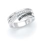 Sterling Silver Black and White Diamond Ring - Size 7.0 - JewelryWeb
