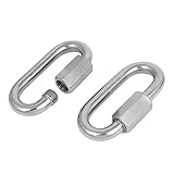 uxcell　クイックリンク　カラビナ　ステンレス鋼　シルバートーン　2個