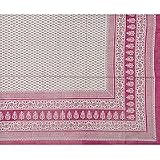 ShalinCraft Oriental Home Cotton Flat Bedding Sheets India Block Printing Queen Size (bshtd556)