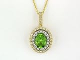 14K 2-Tone 2.05 CT Peridot & Diamond Pendant