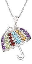 Sterling Silver Multi-Gemstone Umbrella Pendant