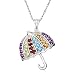 Sterling Silver Multi-Gemstone Umbrella Pendant