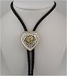 Sterling Silver/gold Plated Rose Heart Bolo Tie