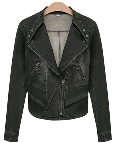 (イイネショップ) eeNeshop ダブル デニム ライダース ジャケット