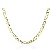 18K Gold Overlay Sterling Silver Figaro Men's title=