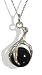 Solid Silver Black Onyx Ball & Claw Pendant & Chain.