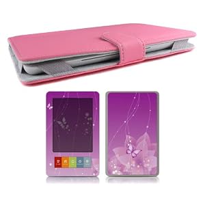 Bundle Monster Barnes & Noble Nook Synthetic Leather Case Cover Jacket + Skin Sticker + Screen Protector Ebook Accessories Combo - Fit 3G and Wifi Version