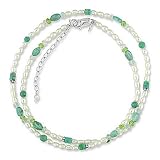 Sterling Silver Beaded Pearl and Turquoise Necklace by Sajen