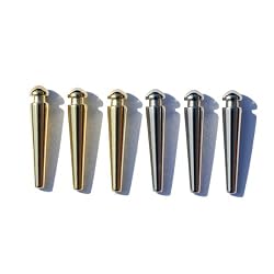 Quality Solid Brass Cribbage Pegs with a Tapered Body Design and an Easy Grip Top (3 Gold / 3 Silver)
