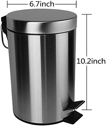 Malmo B430035L Set of 2 Stainless Steel Round Step Trash Can With Lid