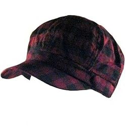 New Buffalo Plaid Newsboy Gatsby Cabby Cap Hat Junior Wine Small Medium
