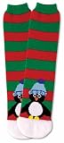 Novelty Fun Socks-Christmas - Tubular Penguin Red/Green