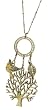 LAVISHY Tree of Life with Bird & Leaf Vintage Look Necklace - Antique Brass Finish