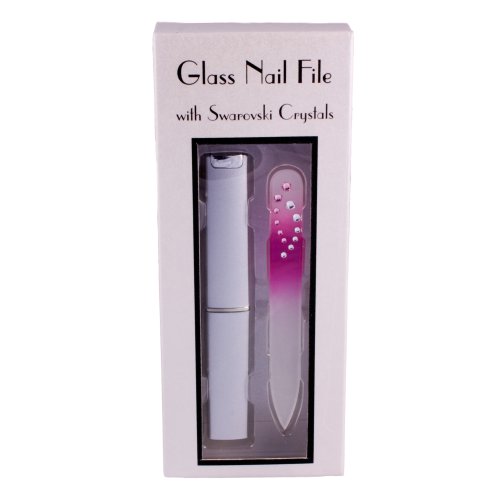 Swarovski Kristall mini Glas Nagelfeile mit Etui - Rosa Preisvergleich