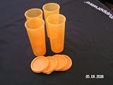 Tupperware. Set of Four 16 Oz Tumblers. Apricot Color