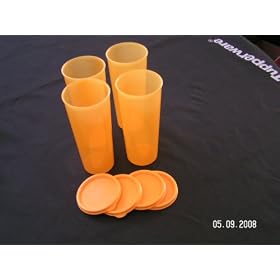 Tupperware. Set of Four 16 Oz Tumblers. Apricot Color by Tupperware