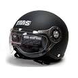 Flat Matte Black Air Force Jet Pilot Open Face Motorcycle Scooter Helmet DOT (Medium)