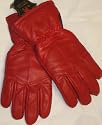 Genuine Red Leather Microfiber Lined Luxurious Looking Gloves for Women and Teens Size Large