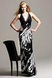 Brushstroke Black and White Floral Evening Gowns by Faviana