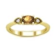 14K Yellow Gold Spessartite Garnet and Diamond Ring