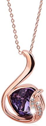 SHINICE Gifts Necklace Extender Crystal Heart with Leaf Necklace The Chain Measures 17.5" with 2" Extender