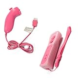 Pink Wireless Remote and Nunchuck Controller for Nintendo Wii