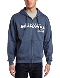 NFL Men's Seattle Seahawks Classic II Long Sleeve Fullzip Fleece With Hood (Pacific Blue, Medium)