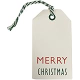 Kraft Tags for Gift Wrapping and Labeling (Xmas on White Kraft 25 PCS)