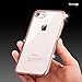 Nicexx NEW iPhone 7 Clear Case with Rhinestone Gold Plated Frame Soft TPU Case Transparent Bling Glitter Case for iPhone 7 (Rose Gold)