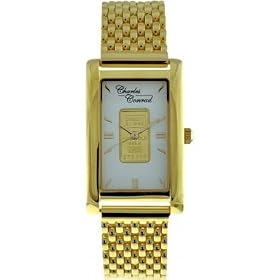 Charles Conrad CC-0800G Gents Gold Ingot Gold Plated Stainless Steel Bracelet Watch