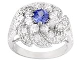 2.85CTW BELLA LUCE TANZANITE COLOR SIMULANT AND DIAMOND SIMULANT PLATINUM OVER STERLING SILVER RING